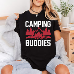 Camping Buddies Campfire Trees Camping Ready to Press DTF Transfer for Dtf