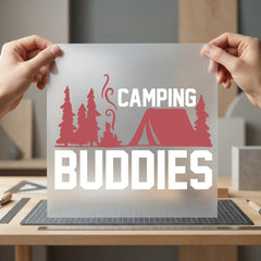Camping Buddies Retro Campfire Camping Ready to Press DTF Transfer for Dtf