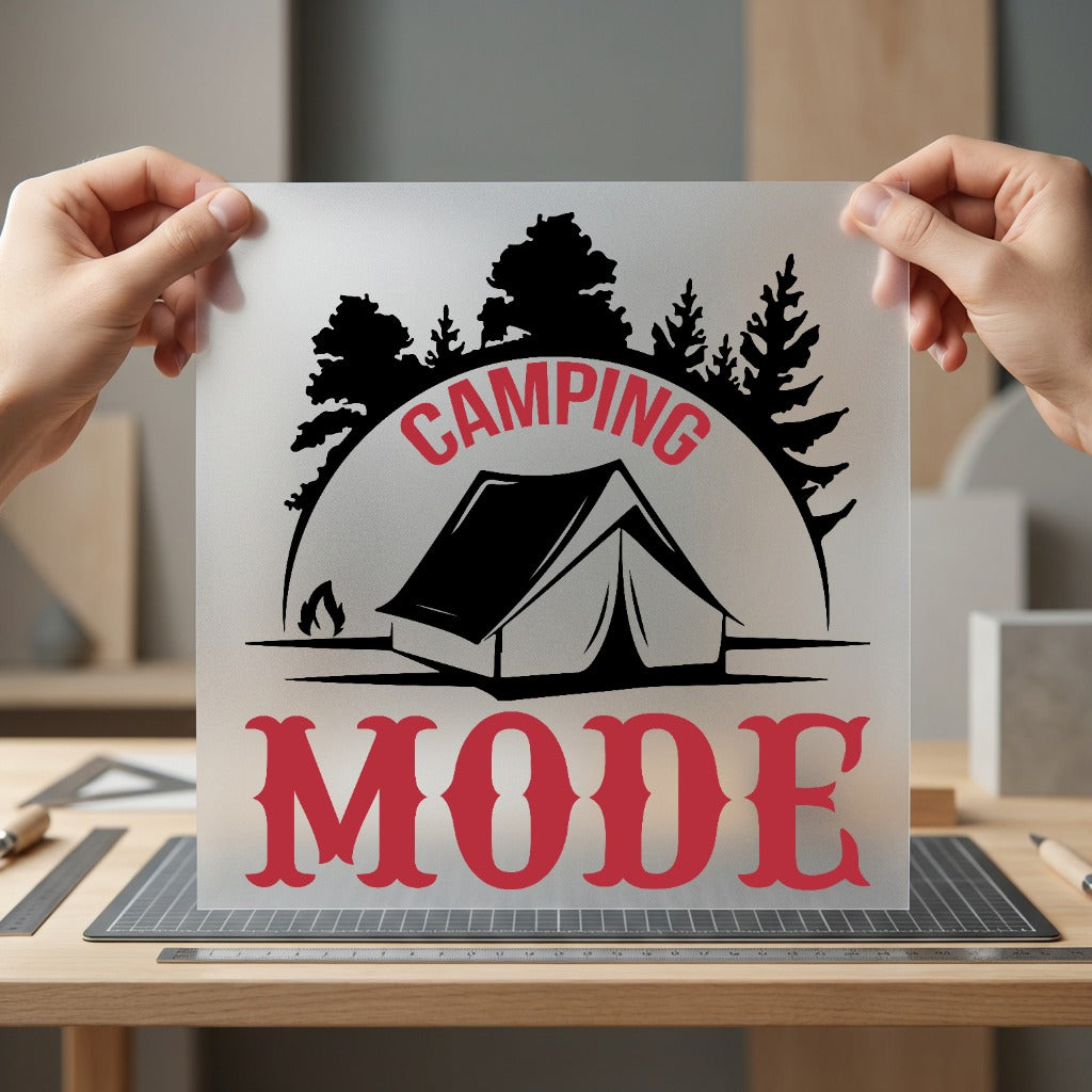 Camping Mode Adventure Diy Vintage Retro Ready to Press DTF Transfer for Dtf