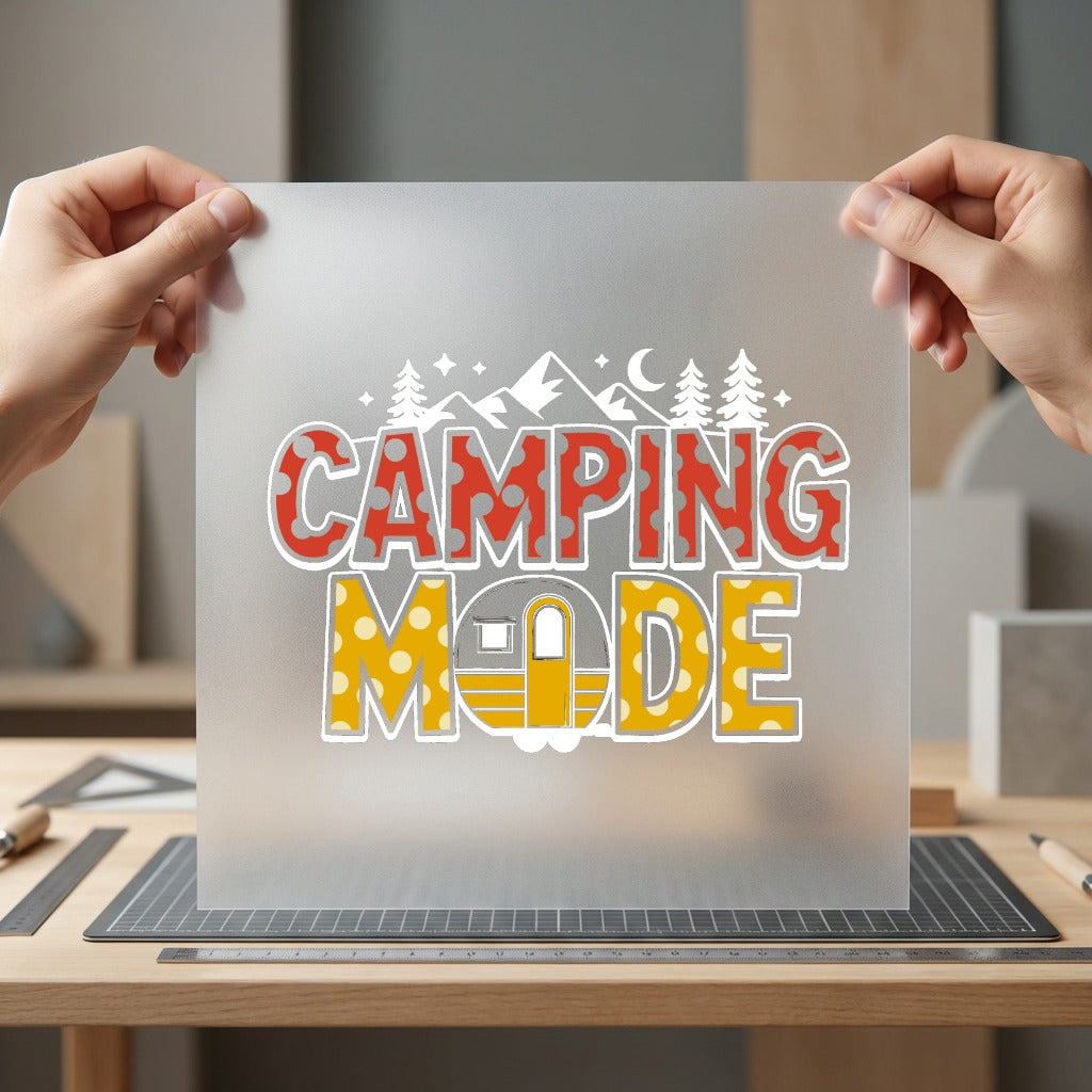 Camping Mode Adventure Retro Vintage Retro Ready to Press DTF Transfer for Dtf