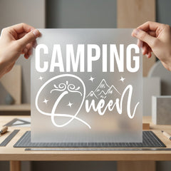 Camping Queen Retro Diy Camping Ready to Press DTF Transfer for Dtf