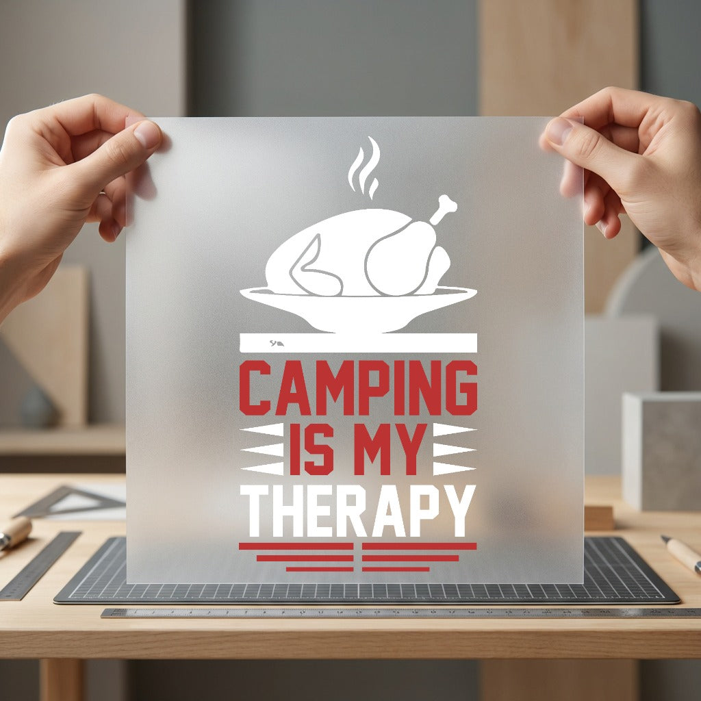 Camping Therapy Grill Master Camping Ready to Press DTF Transfer for Dtf