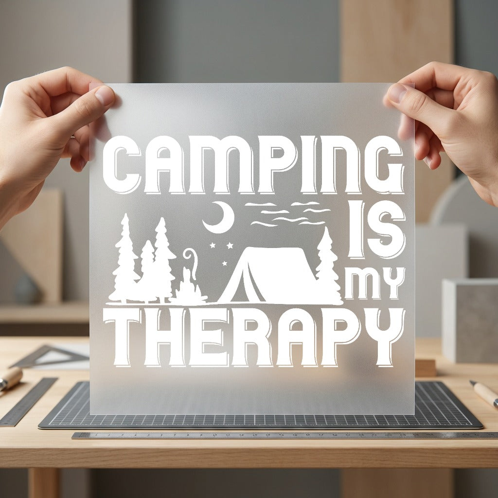 Camping Therapy Nature Lover Camping Ready to Press DTF Transfer for Dtf