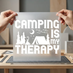 Camping Therapy Nature Lover Camping Ready to Press DTF Transfer for Dtf