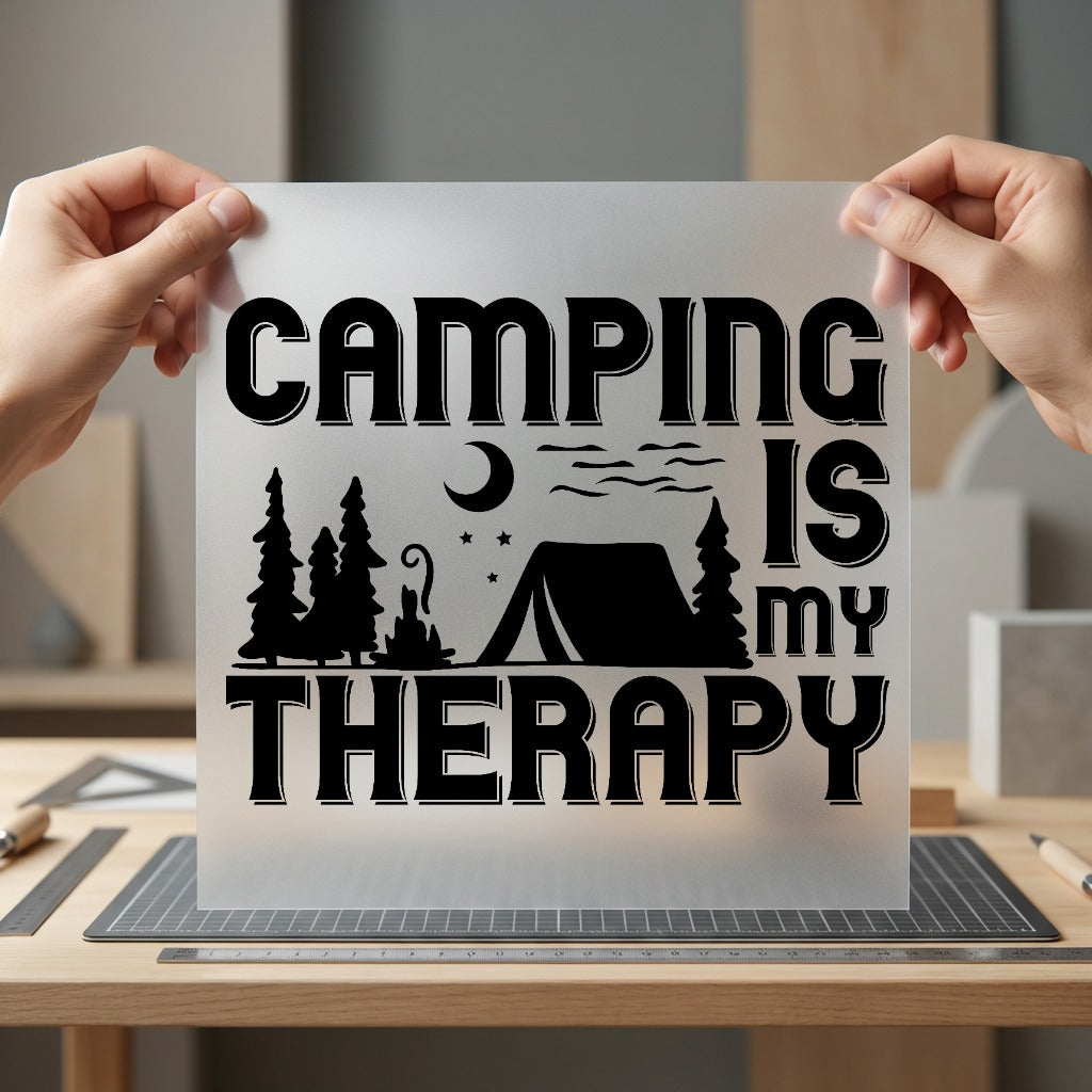 Camping Therapy Nature Lover Camping Ready to Press DTF Transfer for Dtf