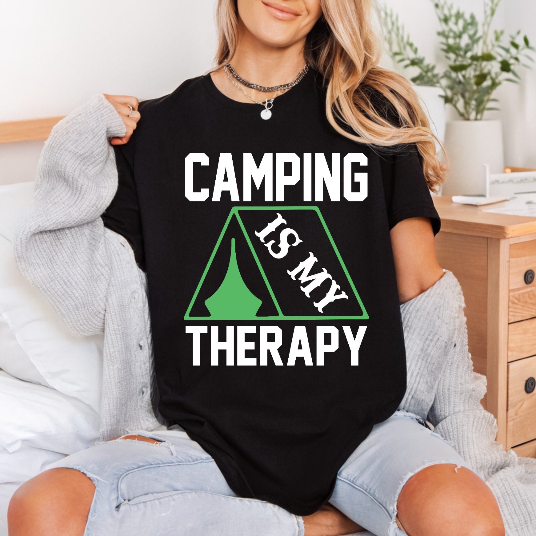 Camping Therapy Outdoor Adventure Camping Ready to Press DTF Transfer for Dtf