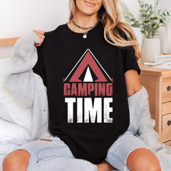 Camping Time Tent Retro Vintage Retro Ready to Press DTF Transfer for Dtf