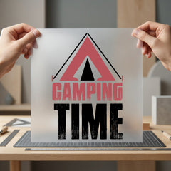 Camping Time Tent Retro Vintage Retro Ready to Press DTF Transfer for Dtf