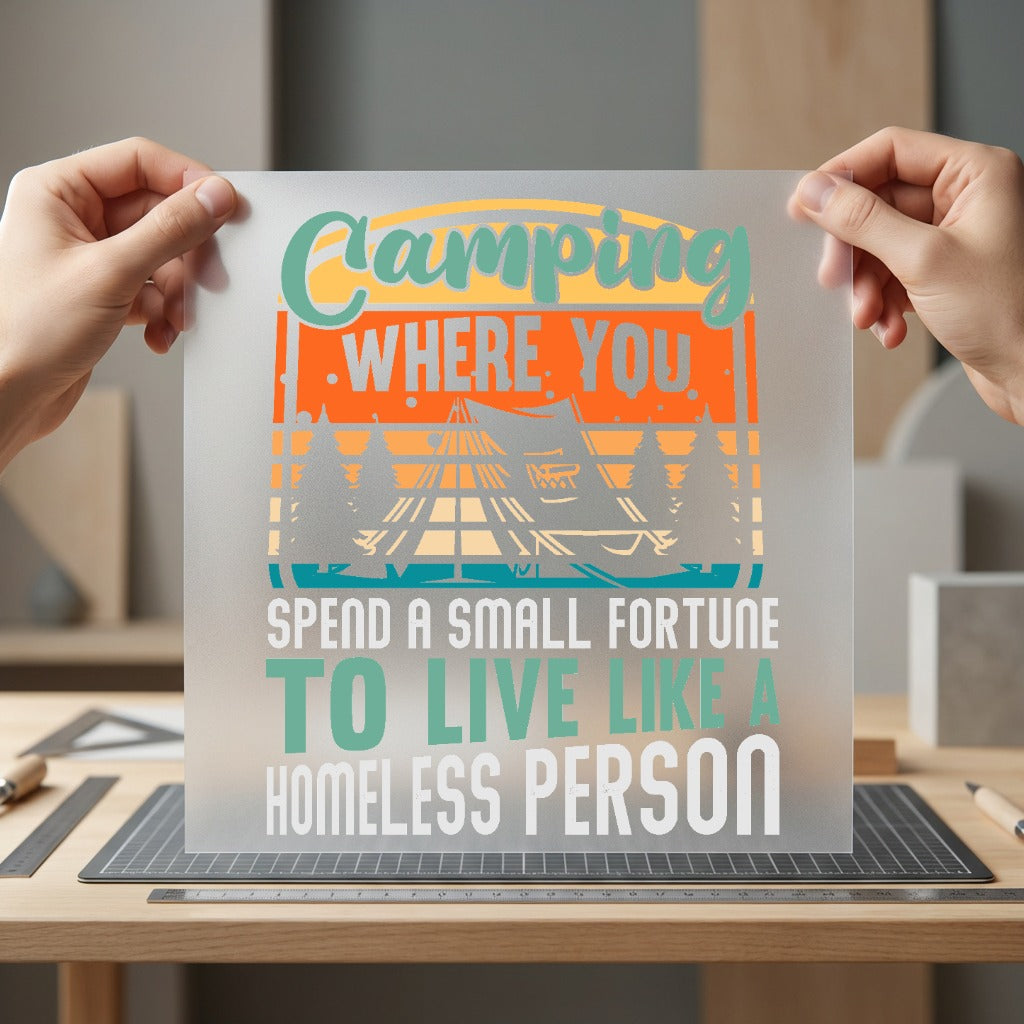 Camping Where You Spend Vintage Retro Ready to Press DTF Transfer for Dtf