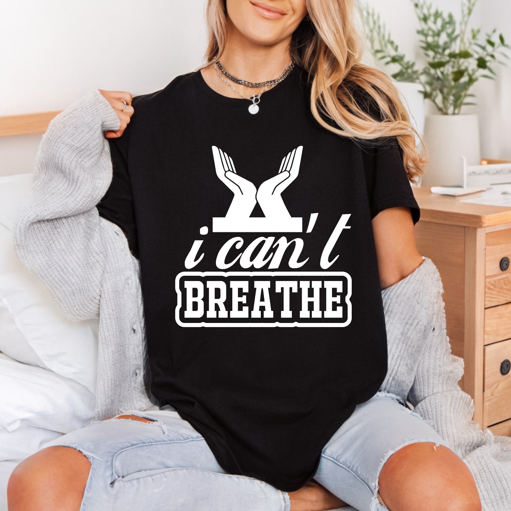 Can Breathe Hands Protest Usa Freedom Ready to Press DTF Transfer for Dtf