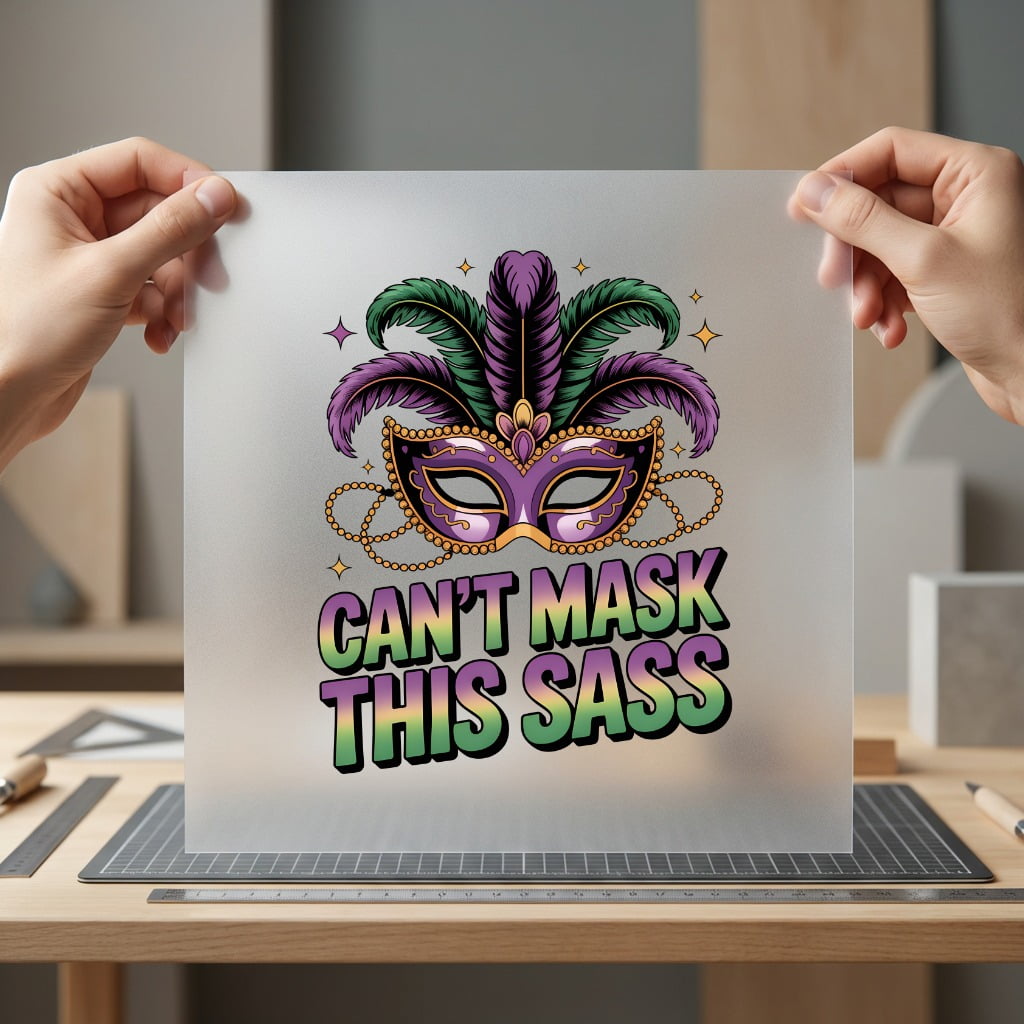 Can Mask Sass Mardi Funny Sarcastic Ready to Press DTF Transfer for Dtf