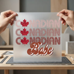 Canadian Babe Retro Stacking Vintage Retro Ready to Press DTF Transfer for Dtf