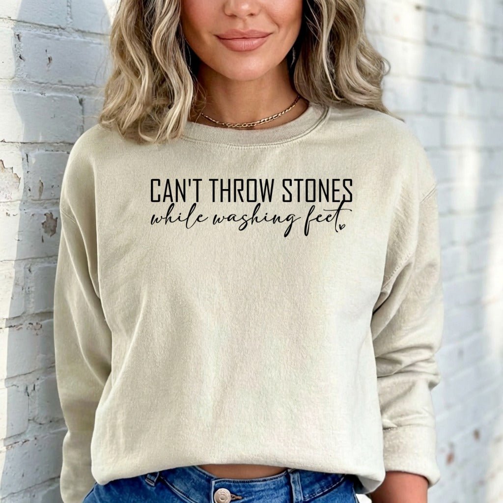 Can't Throw Stones | Servant Heart Warmth Sweatshirt - Luckets.com