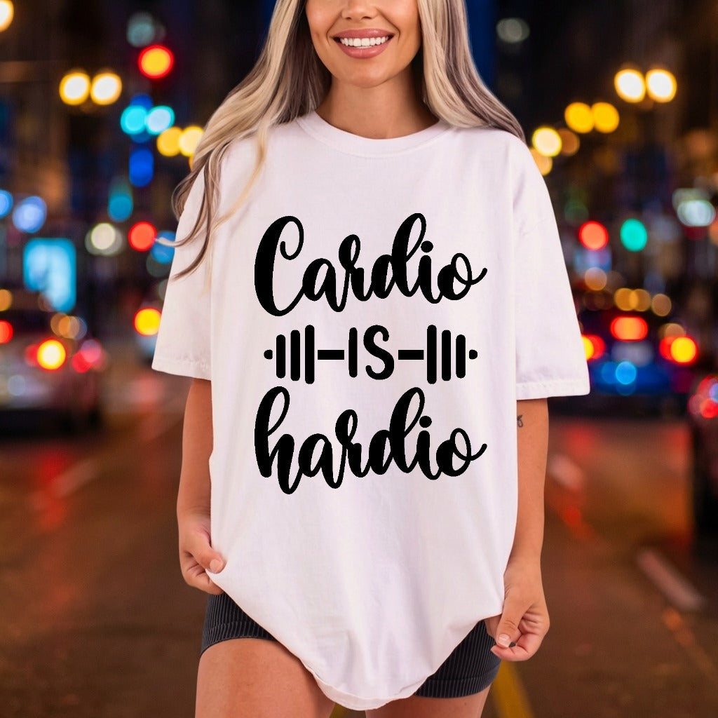 Cardio Hardio Fitness Quote Funny Sarcastic Ready to Press DTF Transfer for Dtf