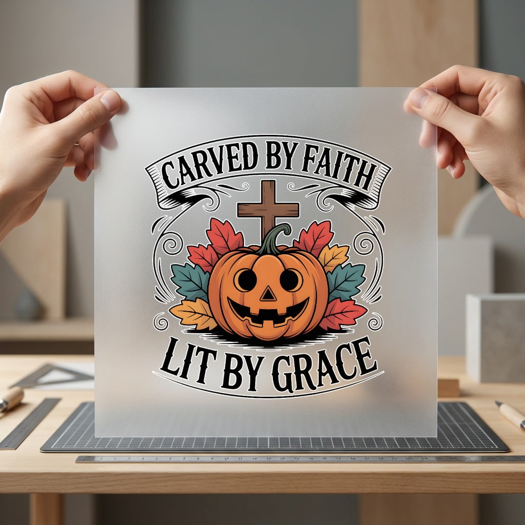 Carved Faith Lit Grace Christian Faith Ready to Press DTF Transfer for Dtf