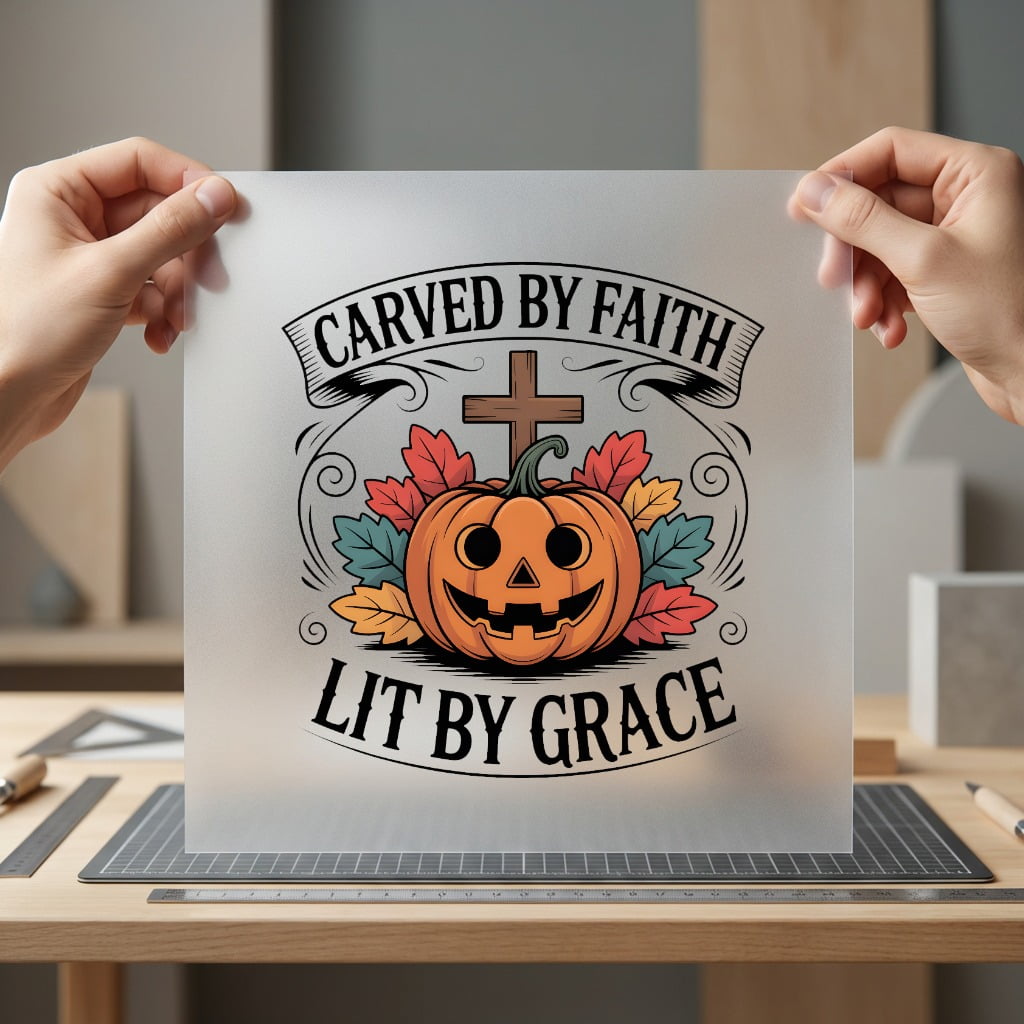 Carved Faith Lit Grace Christian Faith Ready to Press DTF Transfer for Dtf