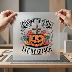 Carved Faith Lit Grace Christian Faith Ready to Press DTF Transfer for Dtf