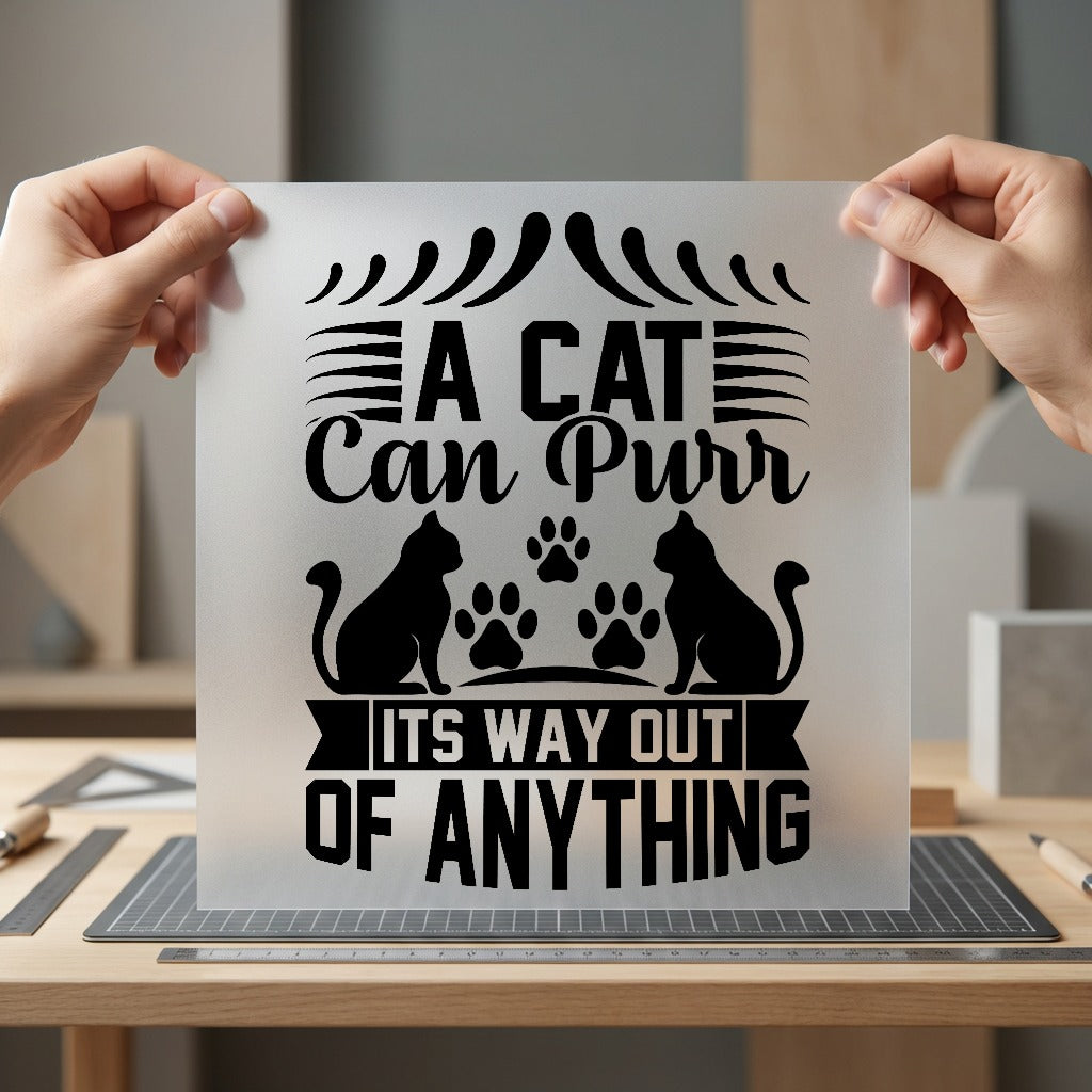 Cat Can Purr Humorous Mom Dad Ready to Press DTF Transfer for Dtf