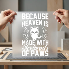 Cat Heaven Paws Pet Mom Dad Ready to Press DTF Transfer for Dtf