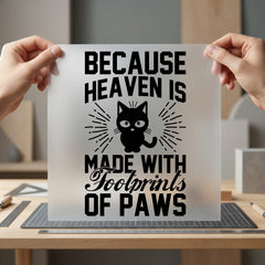 Cat Heaven Paws Pet Mom Dad Ready to Press DTF Transfer for Dtf