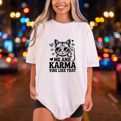 Cat Karma Quote Retro Mom Dad Ready to Press DTF Transfer for Dtf