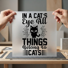 Cat Lover Quote Eye Mom Dad Ready to Press DTF Transfer for Dtf