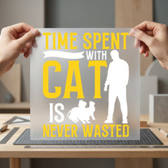 Cat Lover Quote Pet Mom Dad Ready to Press DTF Transfer for Dtf