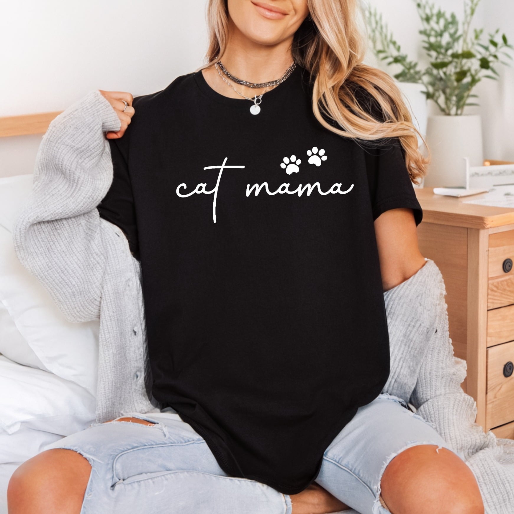 Cat Mama Paws Script Mom Dad Ready to Press DTF Transfer for Dtf