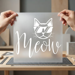 Cat Meow Retro Style Mom Dad Ready to Press DTF Transfer for Dtf