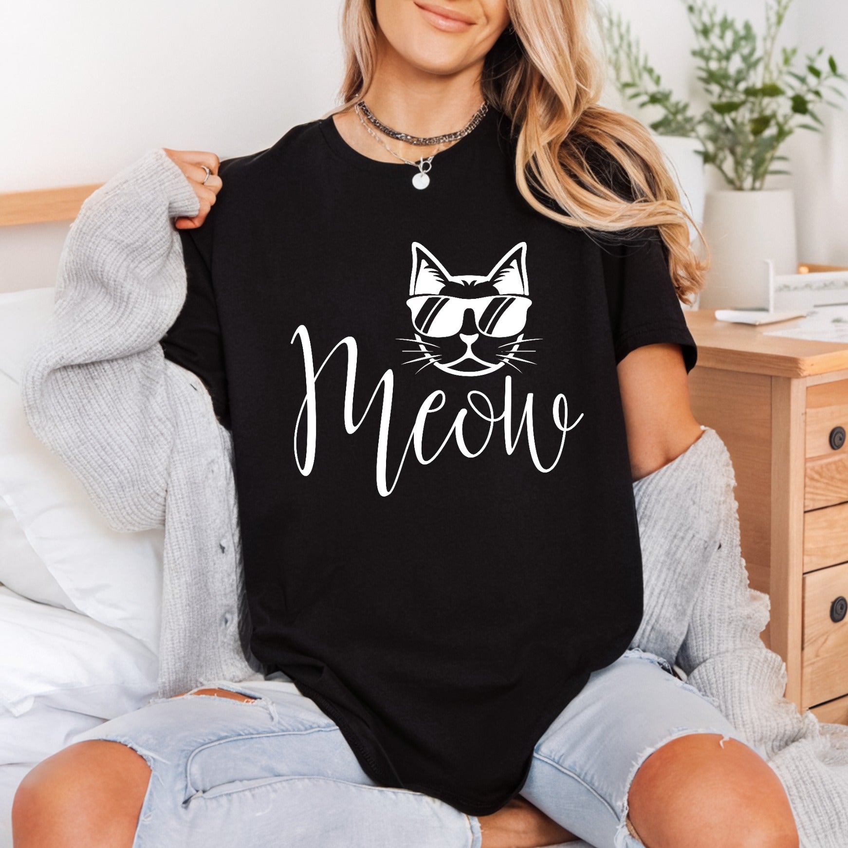 Cat Meow Retro Style Mom Dad Ready to Press DTF Transfer for Dtf