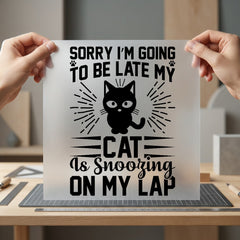 Cat Nap Quote Cozy Mom Dad Ready to Press DTF Transfer for Dtf