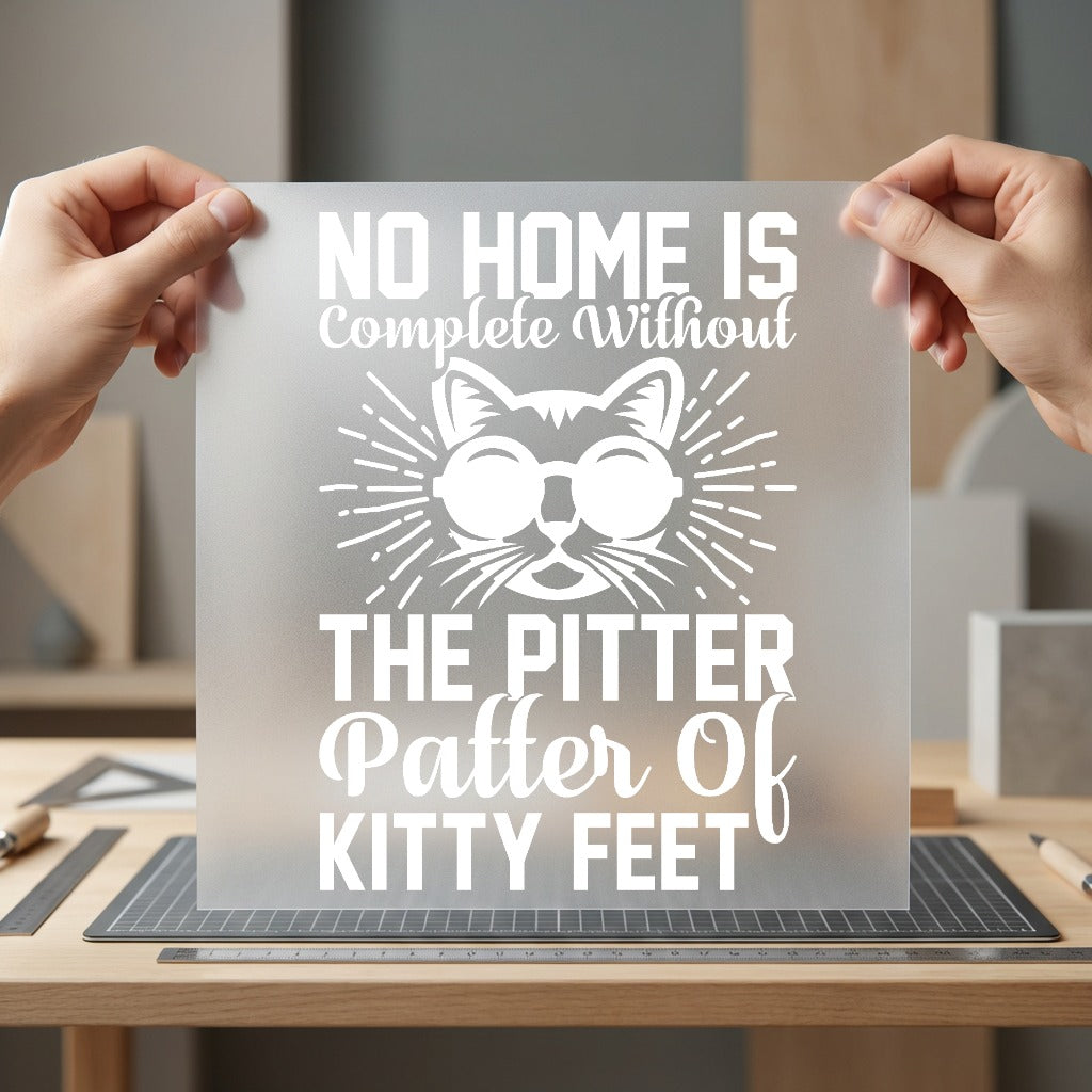 Cat Pitter Patter Kitty Mom Dad Ready to Press DTF Transfer for Dtf