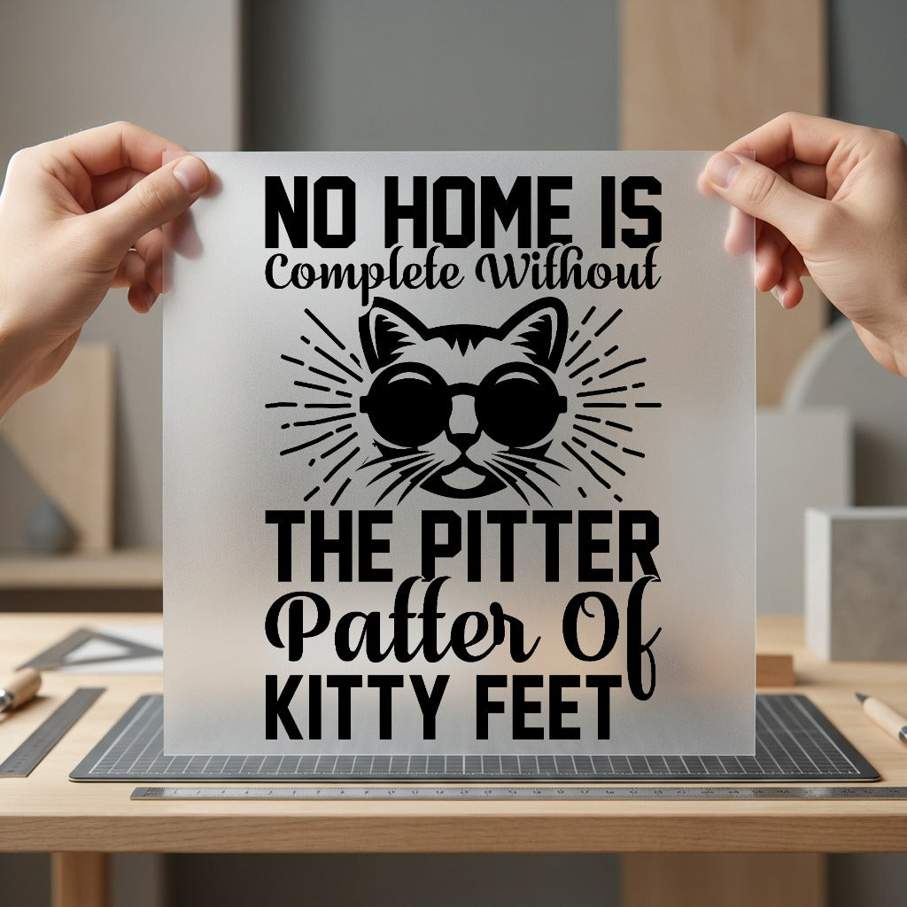Cat Pitter Patter Kitty Mom Dad Ready to Press DTF Transfer for Dtf