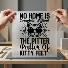 Cat Pitter Patter Kitty Mom Dad Ready to Press DTF Transfer for Dtf