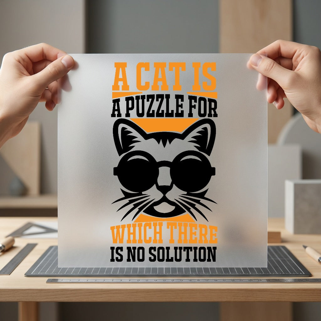 Cat Puzzle Quote Humorous Mom Dad Ready to Press DTF Transfer for Dtf