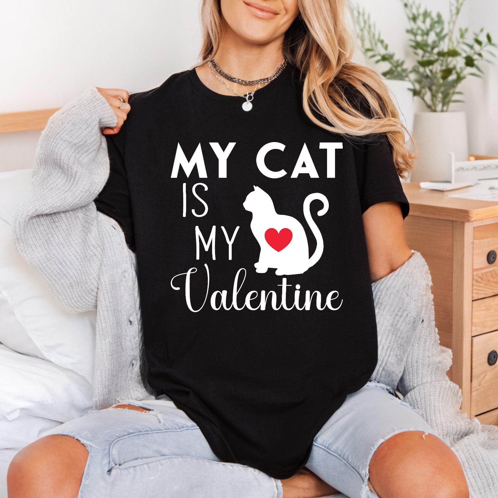 Cat Valentine Kitty Diy Valentine Mom Ready to Press DTF Transfer for Dtf
