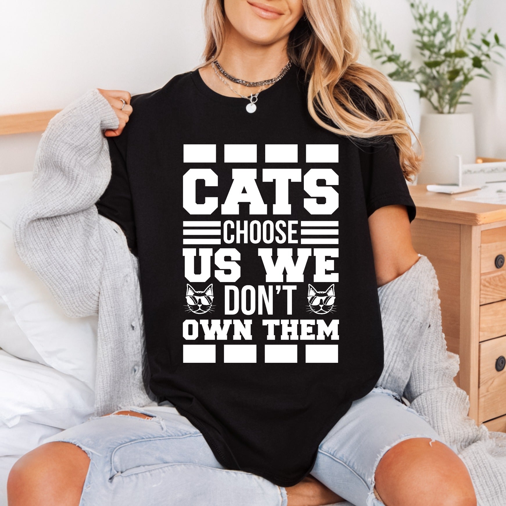Cats Choose Pet Lover Mom Dad Ready to Press DTF Transfer for Dtf