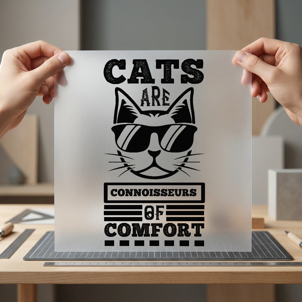 Cats Connoisseurs Comfort Cat Mom Dad Ready to Press DTF Transfer for Dtf