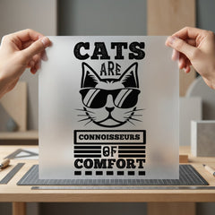 Cats Connoisseurs Comfort Cat Mom Dad Ready to Press DTF Transfer for Dtf