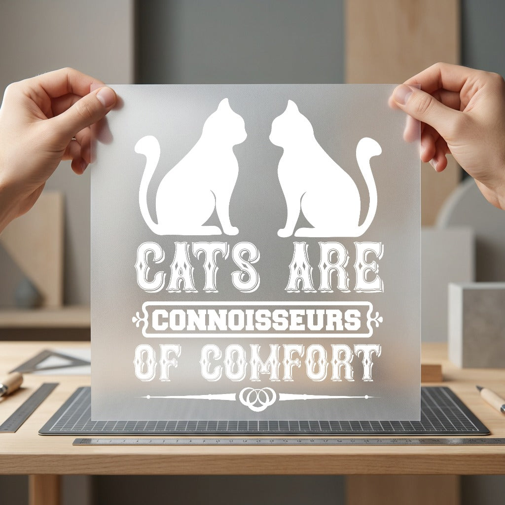 Cats Connoisseurs Comfort Pet Mom Dad Ready to Press DTF Transfer for Dtf