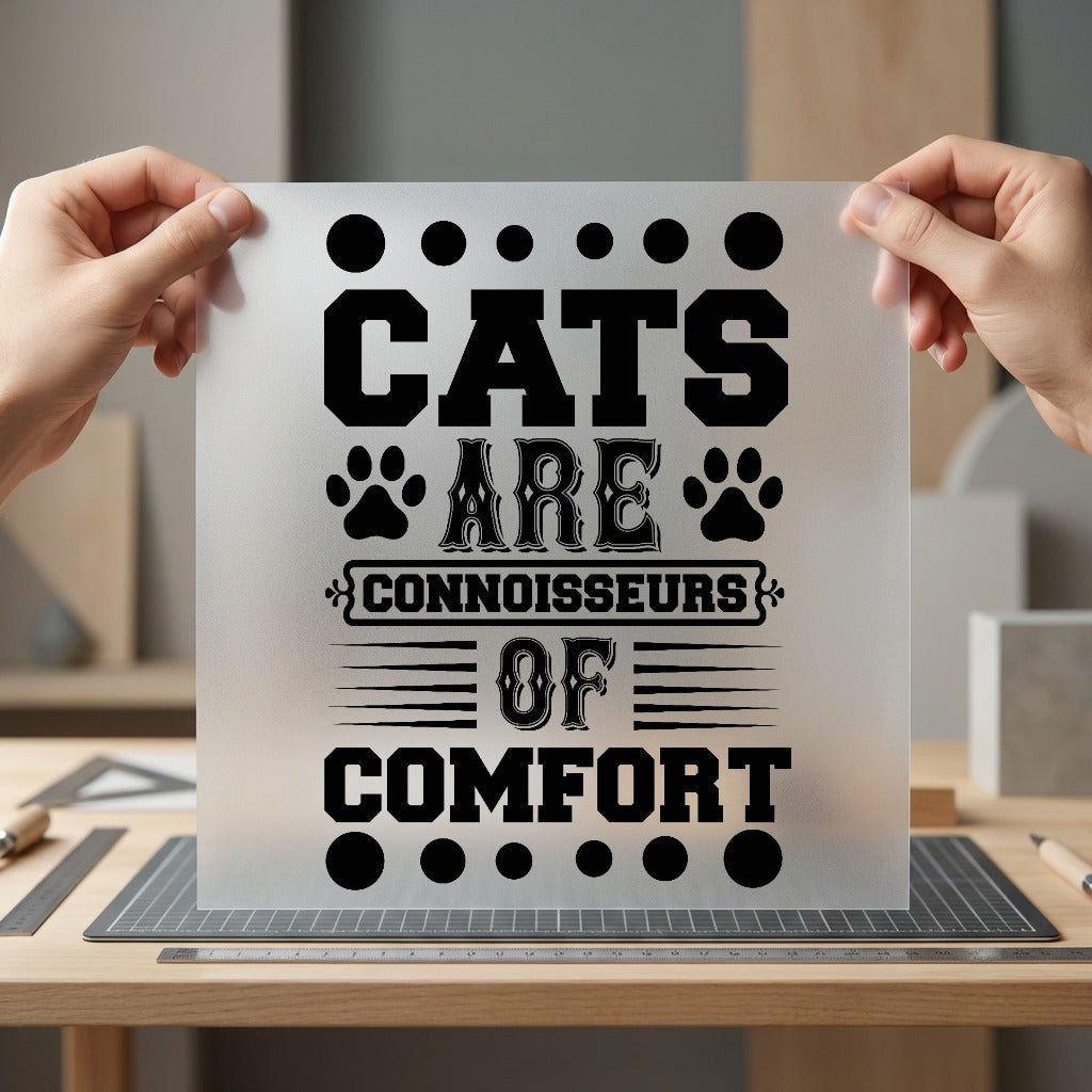 Cats Connoisseurs Comfort Retro Mom Dad Ready to Press DTF Transfer for Dtf