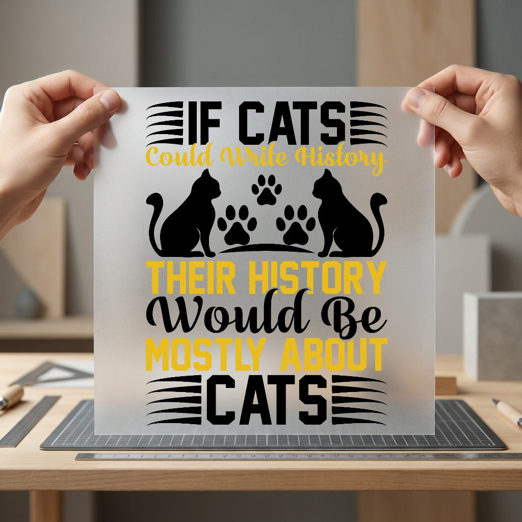 Cats Could Write History Mom Dad Ready to Press DTF Transfer for Dtf