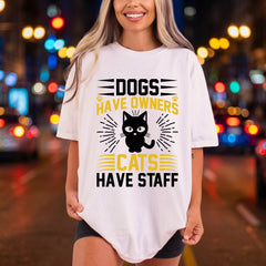 Cats Have Staff Humorous Mom Dad Ready to Press DTF Transfer for Dtf