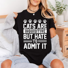 Cats Inquisitive Funny Cat Mom Dad Ready to Press DTF Transfer for Dtf