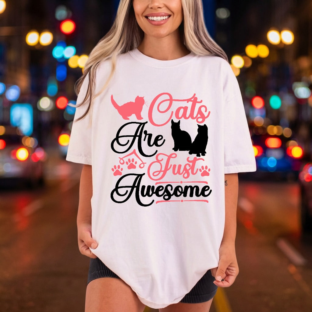 Cats Just Awesome Pet Mom Dad Ready to Press DTF Transfer for Dtf