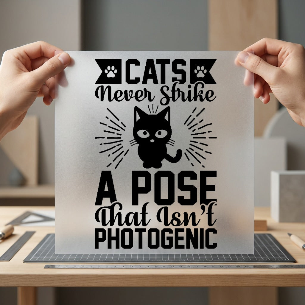 Cats Never Strike Pose Mom Dad Ready to Press DTF Transfer for Dtf