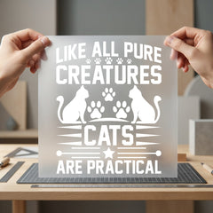 Cats Practical Pet Lover Mom Dad Ready to Press DTF Transfer for Dtf