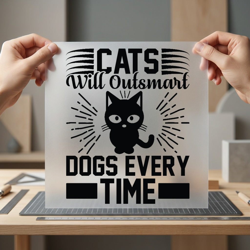 Cats Will Outsmart Dogs Funny Sarcastic Ready to Press DTF Transfer for Dtf