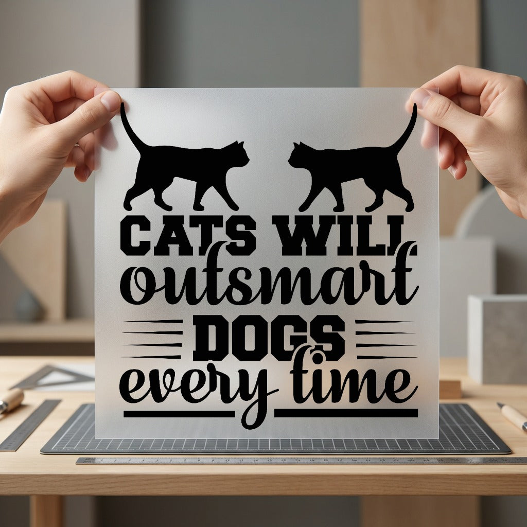 Cats Will Outsmart Dogs Mom Dad Ready to Press DTF Transfer for Dtf