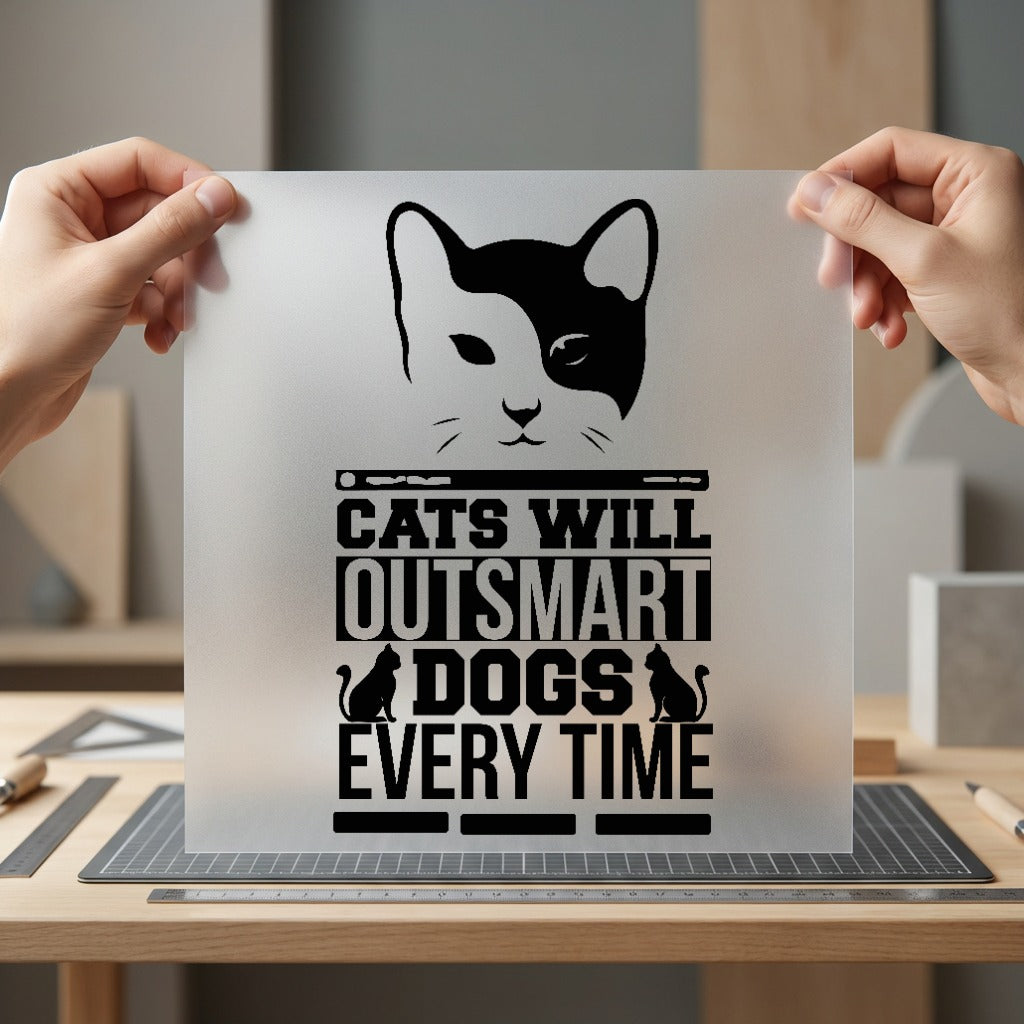 Cats Will Outsmart Dogs Mom Dad Ready to Press DTF Transfer for Dtf